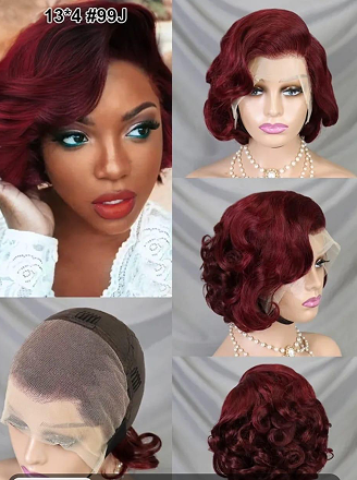 Wine Bouncy Bob Wig